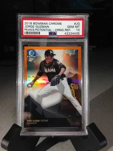 2018 Bowman Chrome Orange Refractor 2/25 Jorge Guzman #PPJG - PSA 10 - POP 1 - Picture 1 of 2