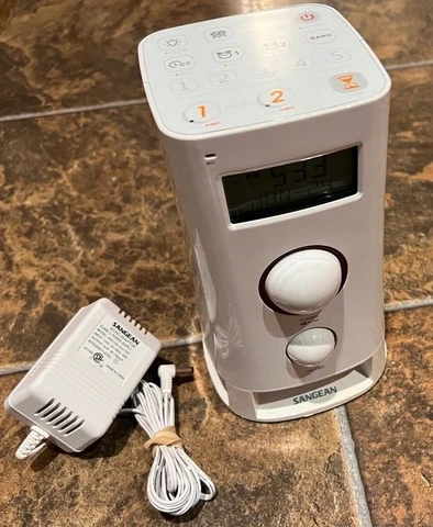 Sangean K-200 Multi-Function Upright AM/FM Digital Radio, Alarm Clock WHITE Cover