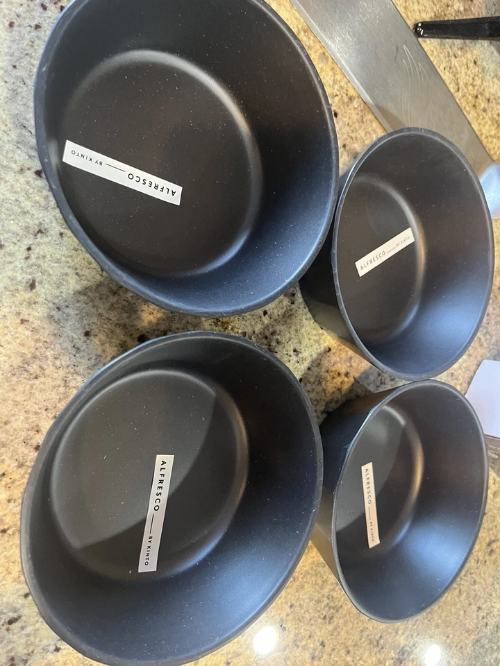 4 Cuencos Williams Sonoma Kinto Modernos Melanina Negro Nuevo Dos Caja Foto 1 de 1