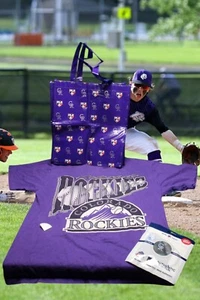 Camisa Colorado Rockies Med ogo 7 Púrpura MLB Béisbol De Colección 1995 "EXTRAS" - Imagen 1 de 12