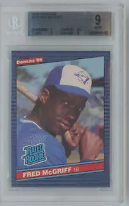 1986 Donruss Baseball Rated Rookie RC Fred McGriff #28 BGS 9 Mint - Picture 1 of 2