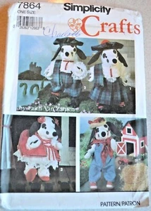 Simplicity #7864 Craft Uncut 15" Dalmation Dog Body & Clothes Pattern VanZanten - Picture 1 of 3
