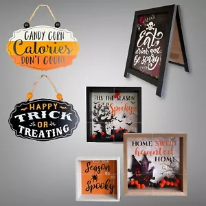 6 Pc Bundle Of Halloween Decorations Wall/Door Hanging Plaque Autumn Decor - Picture 1 of 8