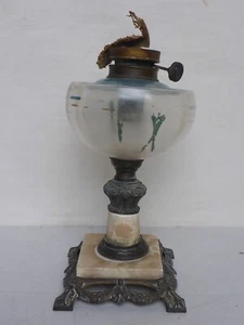 Fuß von alte Tischlampe Stehlampe Petroleumlampe Öllampe Gründerzeit Historismus - Bild 1 von 21