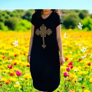 Ethiopian Cross Design Dress Shirt - Picture 1 of 5