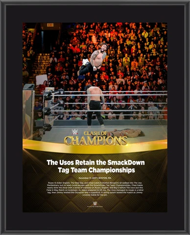 The Usos WWE 10.5" x 13" 2017 Clash of Champions Sublimated Plaque Cover