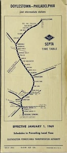 Reading Railroad Timetable - Jan 1969 - Doylestown - Philadelphia - Picture 1 of 3