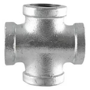 3/4" GALVANIZED MALLEABLE IRON CROSS 4-way TEE fitting pipe npt - Picture 1 of 1