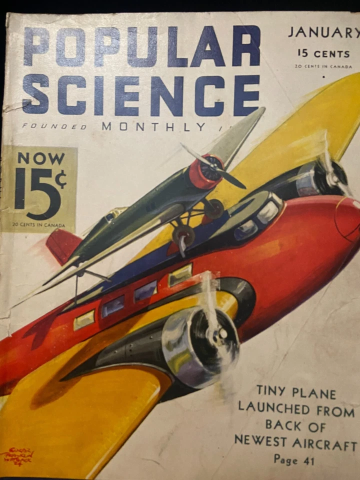 POPULAR SCIENCE MAGAZINE January 1935 TECHNOLOGY INVENTIONS NEWS VINTAGE - Image 1 of 3