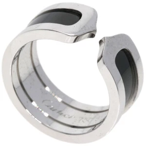 CARTIER   Ring C2 Black Lacquer #51 K18 White Gold - Picture 1 of 11
