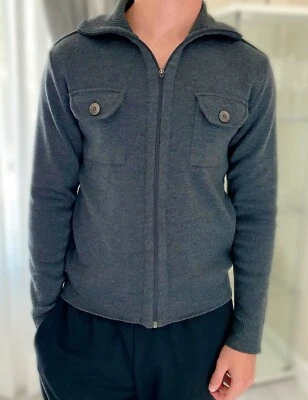Zara Jersey Mezcla Lana Con Bolsillos Delanteros Talla M Gris Cremallera Completa Foto 1 de 4