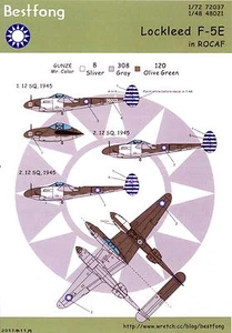 Bestfong Decals 1/48 LOCKHEED F-5E LIGHTNING Chinese Air Force - Picture 1 of 1