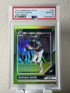 2024 Panini Donruss Optic #161 DeVonta Smith MAGLIA VERDE 6/50 # MATCH PSA 10 - Foto 1 di 4