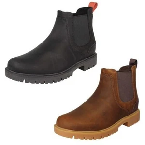 Herren Clarks Leather Smart Chelsea Stiefel Rossdale Top - Imagen 1 de 19