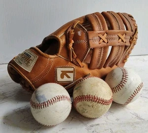 Raro Guante de Béisbol KOHO Profeel K-1742 12" Flexible a Presión Derecha Lanzamiento 3 Pelotas de Béisbol - Imagen 1 de 10