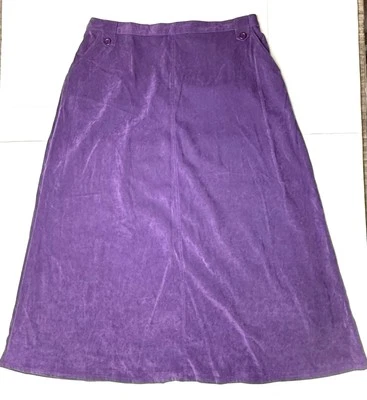 Maxi Falda De Colección Chadwicks Para Mujer 18W 18 Gamuza Púrpura Mezcla Poliéster Terciopelo Foto 1 de 4