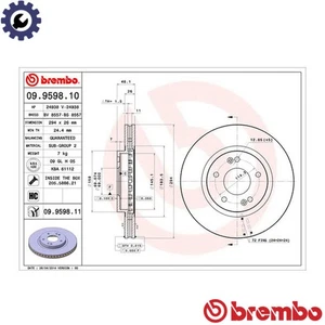 2x BRAKE DISC 09.9598.11 FOR HYUNDAI SANTA/FÉ/SUV/Van D4EA 2.0L G4JS 2.4L 4cyl - Picture 1 of 9