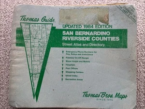 1984 THOMAS GUIDE SAN BERNARDINO & RIVERSIDE COUNTIES STREET GUIDE & DIRECTORY - Picture 1 of 4