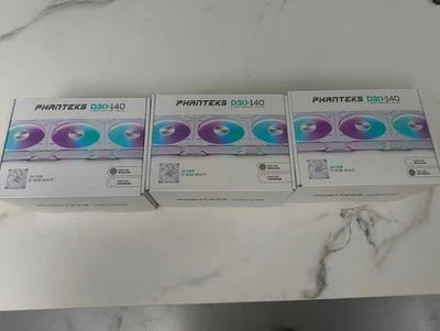 Phanteks D30 140mm DRGB PWM Fan - White 6x Regular 3x Reverse - Image 1 of 2