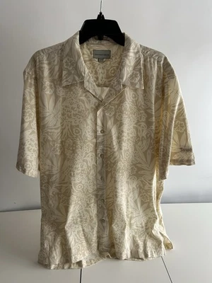 Cutter Buck Men's Yellow Beige Print Shirt Size L - Image 1 of 4