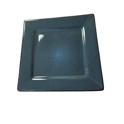 Juego de 2 GIBSON ELITE Kiesling Turquesa Azul Marrón Gres Plato Cuadrado 10.5" Foto 1 de 4