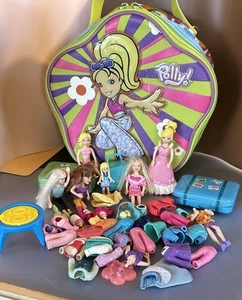 Polly Pocket 2003 Zippered Green Purple Pink Carrying Storage Case W Dolls Misc - Picture 1 of 5
