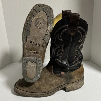 Cowboy Double H Grissom Boots DH4644 Men’s 10 EE USA Vintage Distressed Western - Image 1 of 4