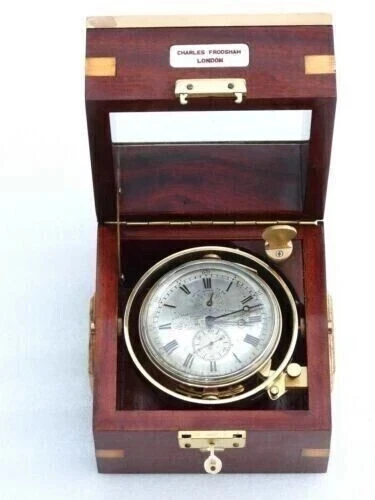 RELOJ DE CUBIERTA FUSIBLE CRONÓMETRO MARINO CHARLES FRODSHAM LONDRES ANTIGUO RARO TEMPRANO Foto 1 de 4