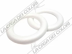 OGGETTO IN POLISTIROLO - CORONA PIATTA - DIAM INT. 11cm - DIAM EXT. 18cm - 2 PZ - Picture 1 of 1