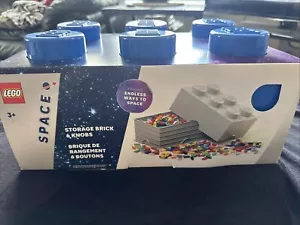 LEGO Space Blue Storage Brick 6 knobs Building Box New - Picture 1 of 8