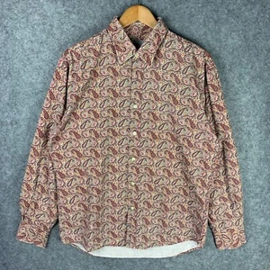 Linea Vintage 90s Boho Hippie Festival Retro Paisley Button Up Shirt White L - Picture 1 of 6