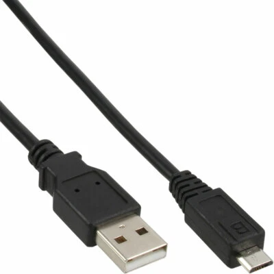 InLine® Micro-USB 2.0 Kabel USB-A Stecker zu Micro-B Stecker schwarz 1,5m - Bild 1 von 2