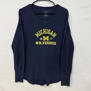 Blue 84 Thermal Shirt Womens XL Navy Michigan Wolverines Long Sleeve Tee - Picture 1 of 6