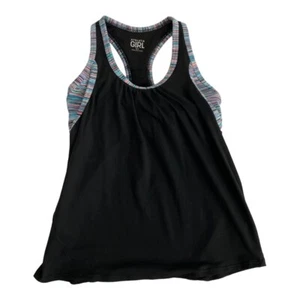 Athleta Girl Black Pink Tank Size S/7 Tank Racer Back Top - Picture 1 of 7