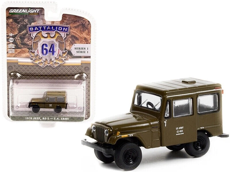 Jeep DJ-5 Green US Army "Battalion 64" 1/64 Modello Auto Diecast Greenlight - Immagine 1 di 1