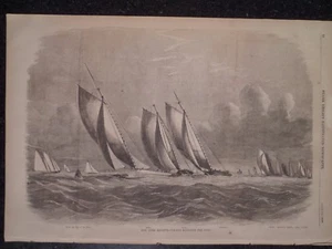 New York Regatta Yachts Rounding The Buoy Frank Leslie's 1856 Original Print - Picture 1 of 1