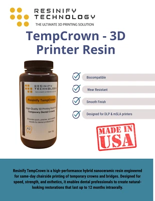 Resina dental temporal TempCrown - nanocerámica híbrida | coronas y puente con impresión 3D Foto 1 de 4