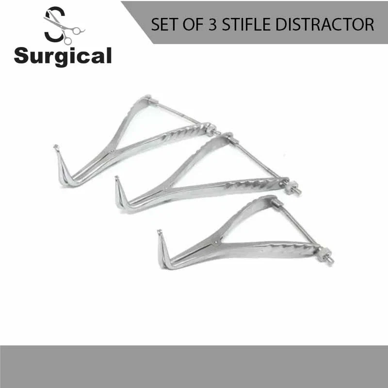 SULEMAN INSTRUMENTS Set of 3 Stifle Distractor with Spinlock 13cm, 19cm, 21cm Orthopedic Instruments