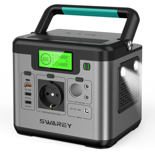 SWAREY S500 Tragbare Power Station 518Wh/144000mAh Akku Solar Generator 500W