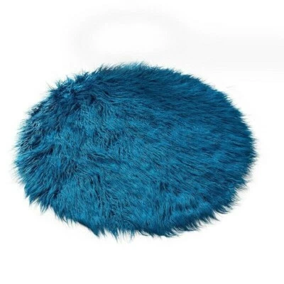 Fluffy Plush Area Rug Round Faux Fur Carpet for Living Room Shaggy Floor Mat - Image 1 of 4