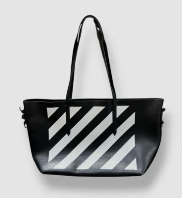 Off-White Women's Black Leather Binder Tote Bag - Image 1 of 4