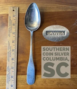 ⭐️Rare Southern American Coin Silver⭐️ Serving Spoon Benjamin Rawls Columbia SC - Picture 1 of 12