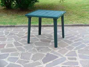 G. DEL RE Tavolo da Giardino in Resina Tavolino Quadrato 80x80x72 Verde Weekend - Foto 1 di 1