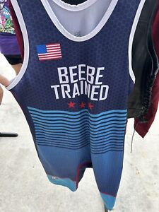 Beebe Trained Blue wrestling singlet xl preowned