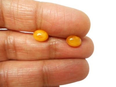 Aretes ovalados caramelo ámbar plata de ley 925 - 6 x 8 mm Foto 1 de 4