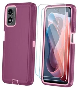 Phone Case for Motorola Moto G Play 2024 4G Case with HD Screen WineRed Pink - Picture 1 of 8