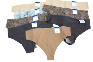 Alfani Lot of 8 Thong Panties Underwear Womens XL Gray Leopard Beige NEW - Picture 1 of 8