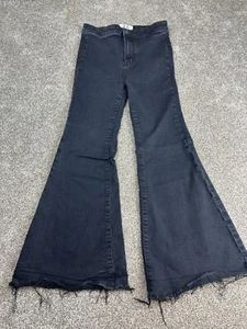 FREE PEOPLE We The Free Youthquake Raw Hem Flare Crop Jean in Black Size 26 - Bild 1 von 13