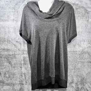 Poof Excellence Women’s Loose Turtleneck Sweater Short Sleeve Gray Size 2X - Picture 1 of 6