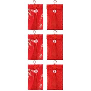  6 Pcs/ Frühlingsfest Rotes Paket Umschläge Für Das Briefumschläge Tasche